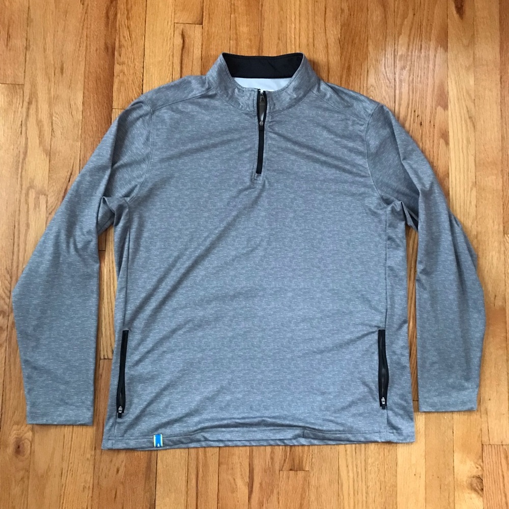 chubbies The Lakeside Men's Gray Quarter-Zip Performance Sweater Large